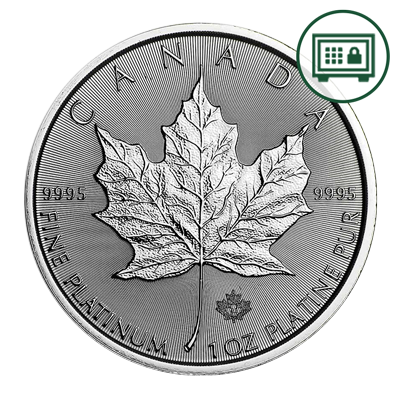 A picture of a 1 oz Platinum Maple Leaf Coin (2022) - Secure Storage